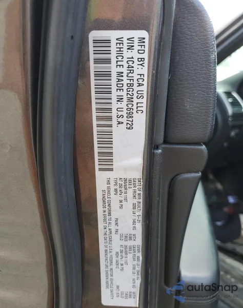 2021 Jeep Grand Cherokee Limited z USA, uszkodzony, nr VIN 1C4RJFBG2MC698729